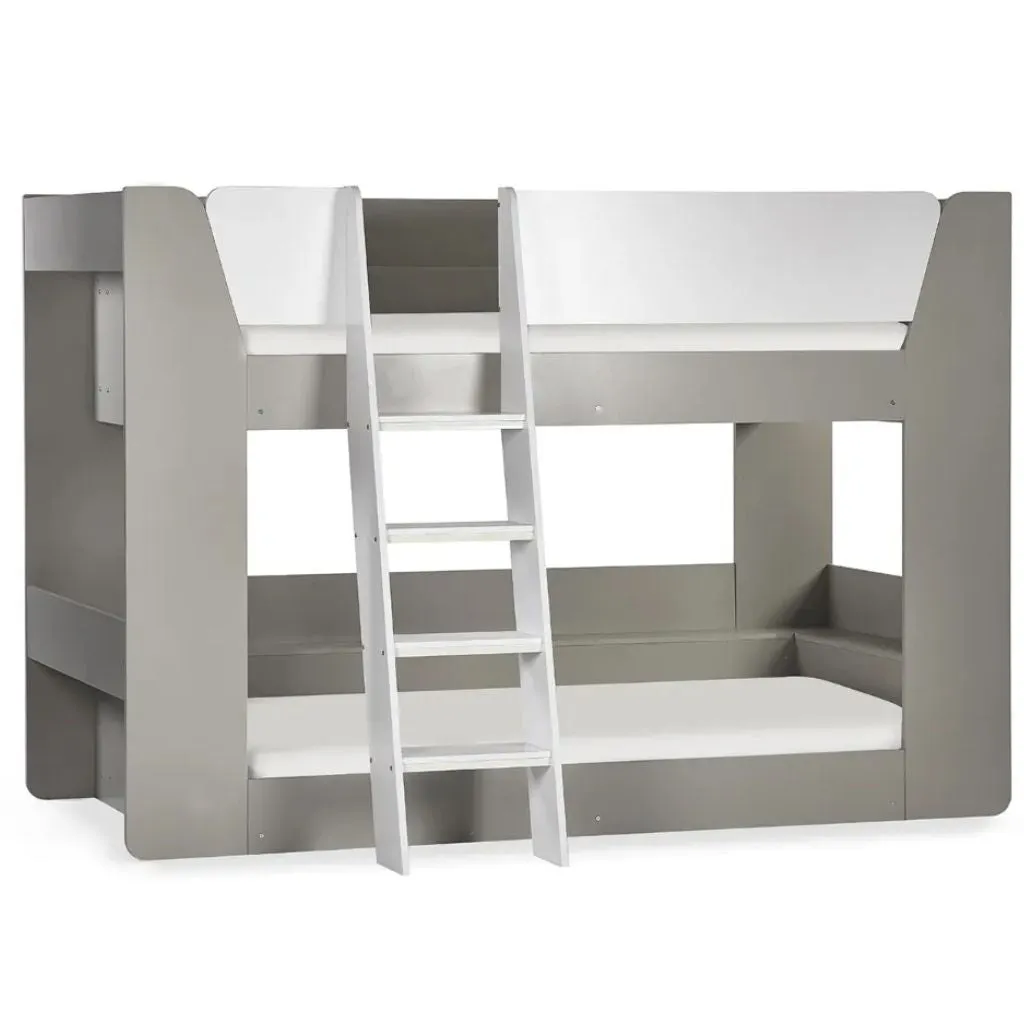 Parsec Taupe and White Bunk Bed by Julian Bowen