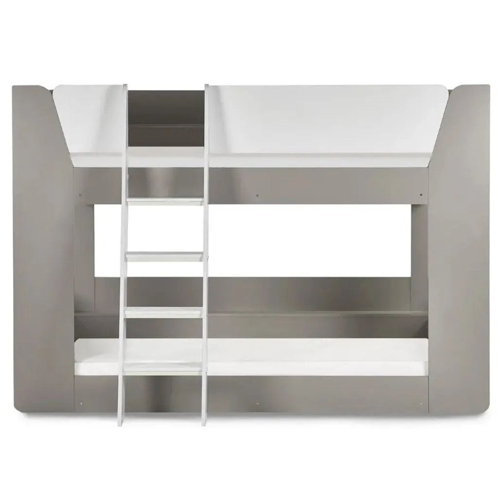 Parsec Taupe and White Bunk Bed by Julian Bowen