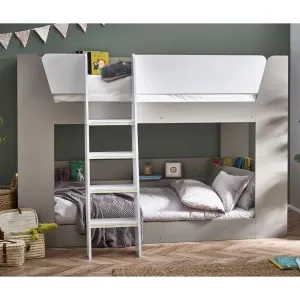 Parsec Taupe and White Bunk Bed by Julian Bowen