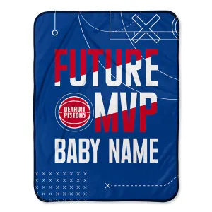 Personalized Detroit Pistons MVP Baby Pixel Fleece Blanket