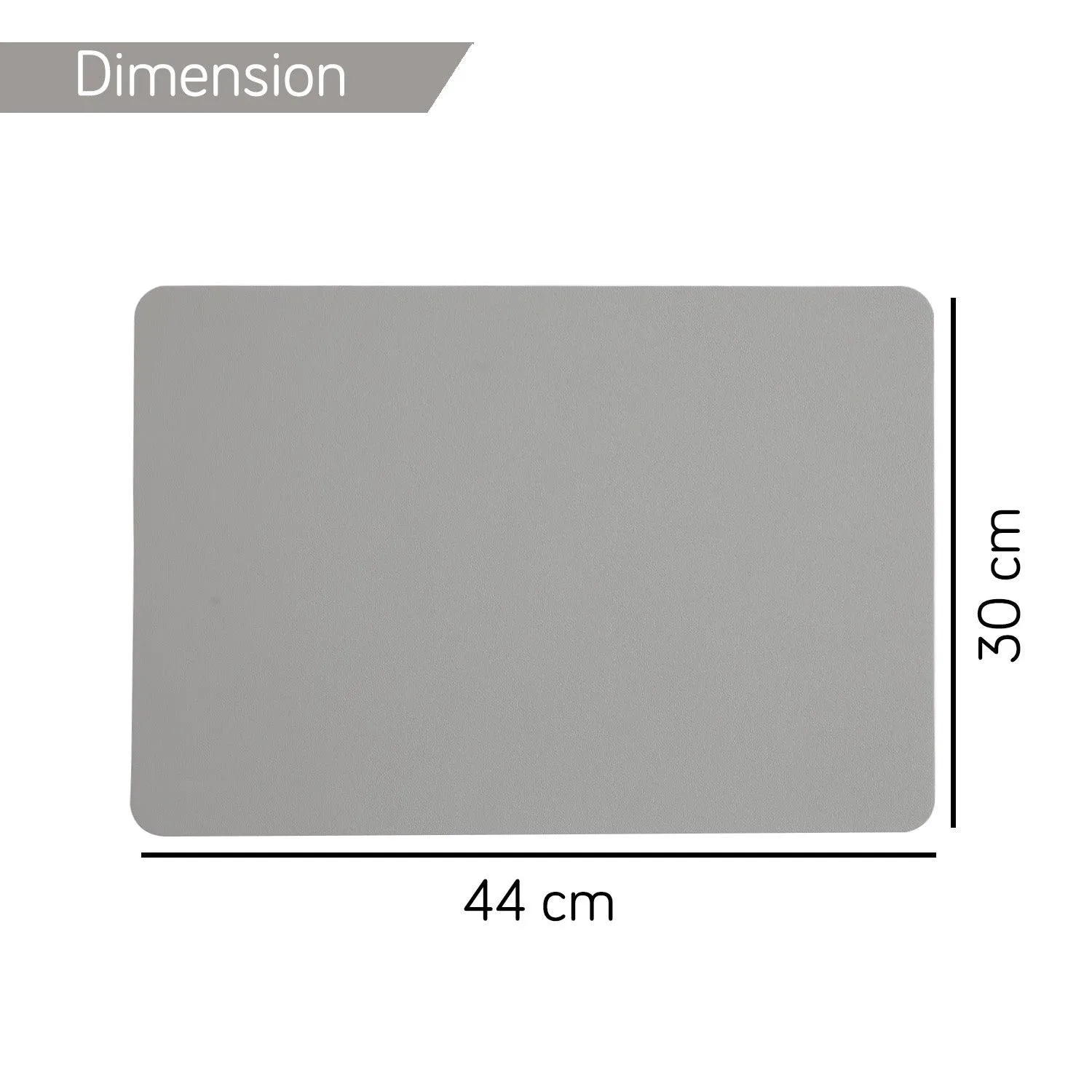 Premium Faux Leather Dining Table Mats, Light Grey