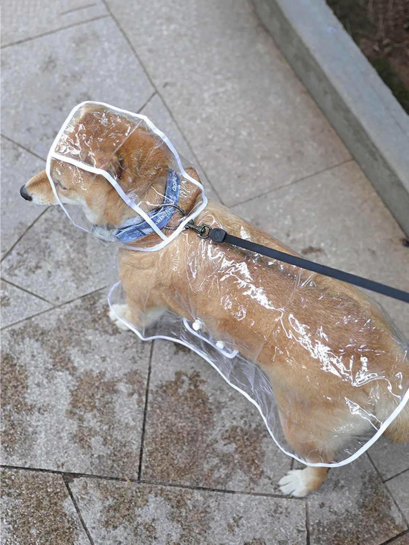 Pu Waterproof Pet Jacket, Transparent Pet Raincoat, Fashionable Full Coverage Dog Raincoat For Outdoor Activities