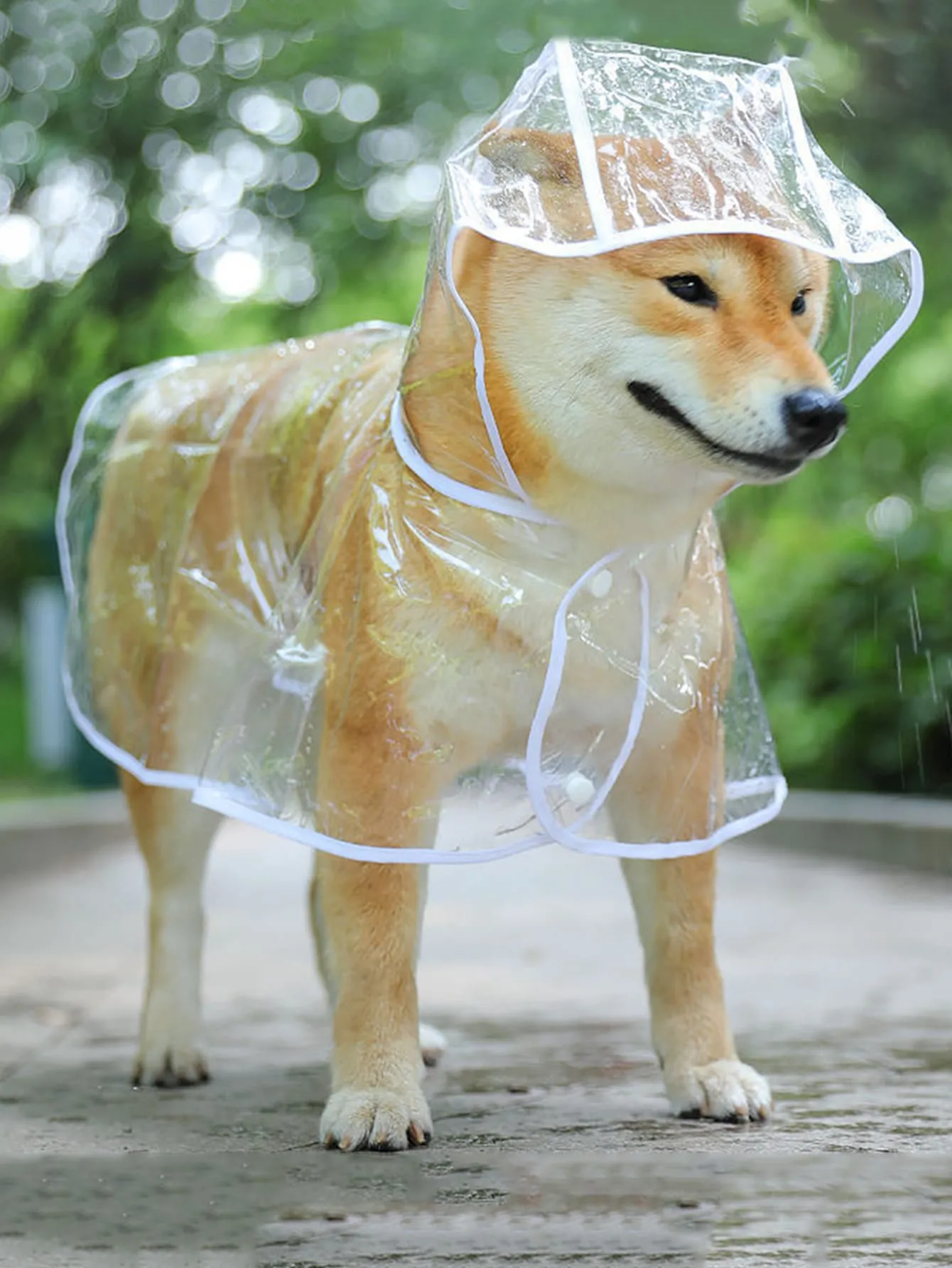 Pu Waterproof Pet Jacket, Transparent Pet Raincoat, Fashionable Full Coverage Dog Raincoat For Outdoor Activities