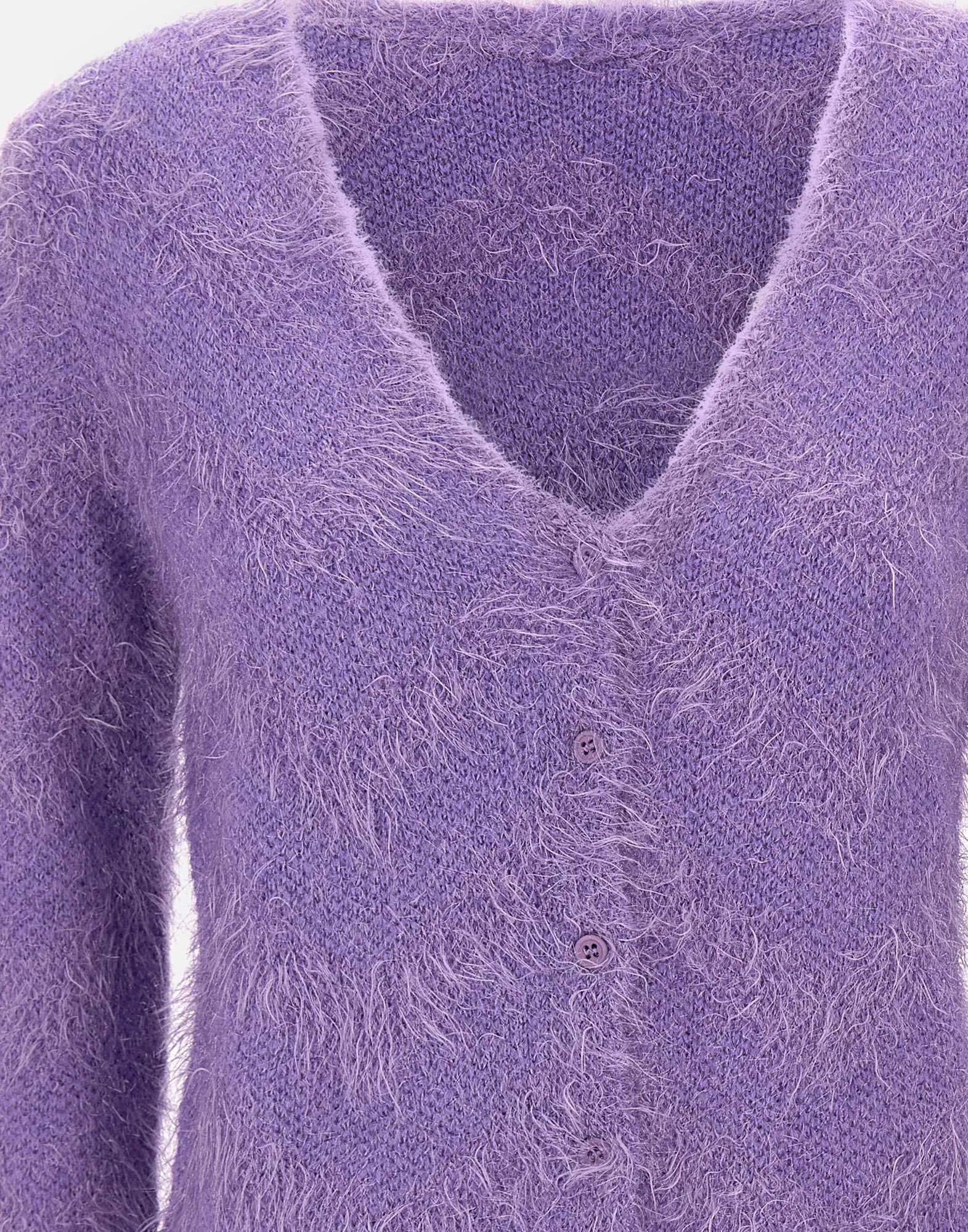 Purple Mohair Cardigan with Lurex