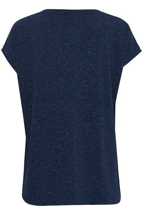 Rebel Fleck V-Neck Tee in navy