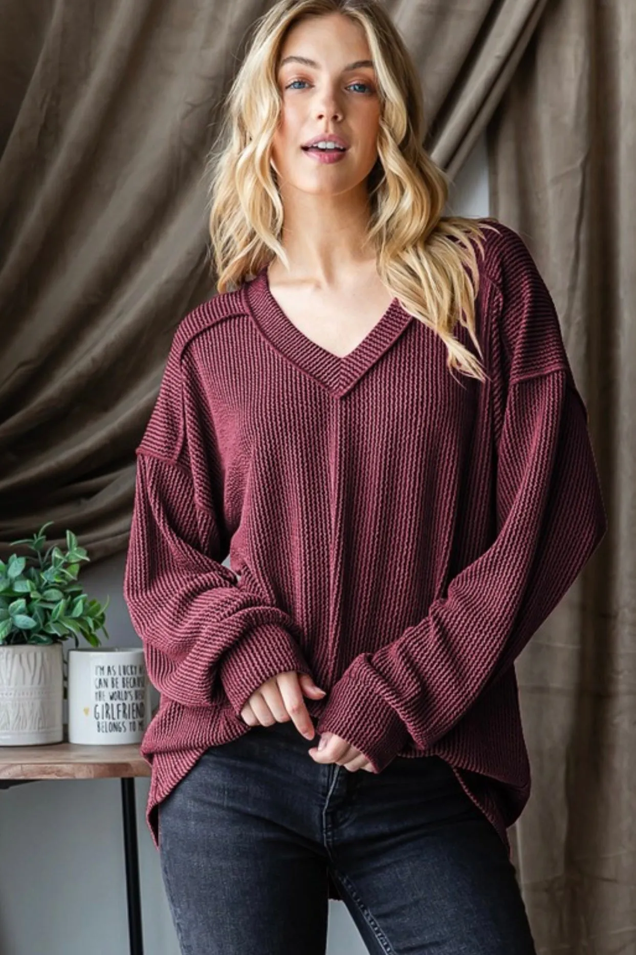 Ribbed Vneck Tops- 4 Colors! - FINAL SALE