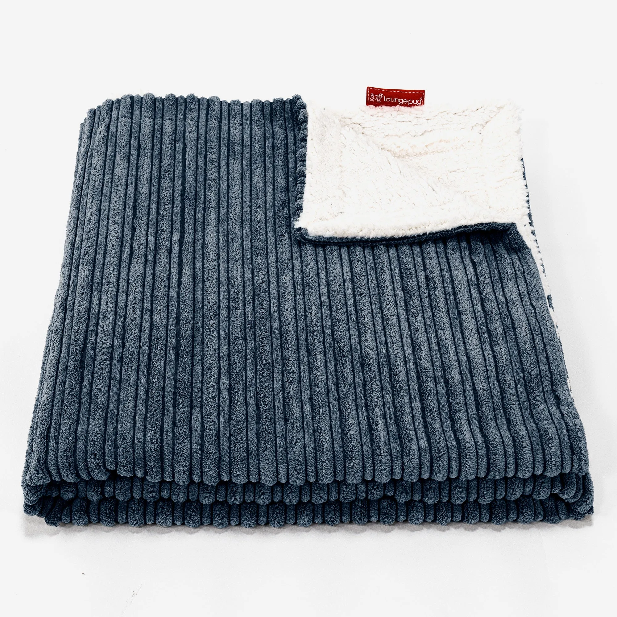 Sherpa Throw / Blanket - Cord Navy Blue