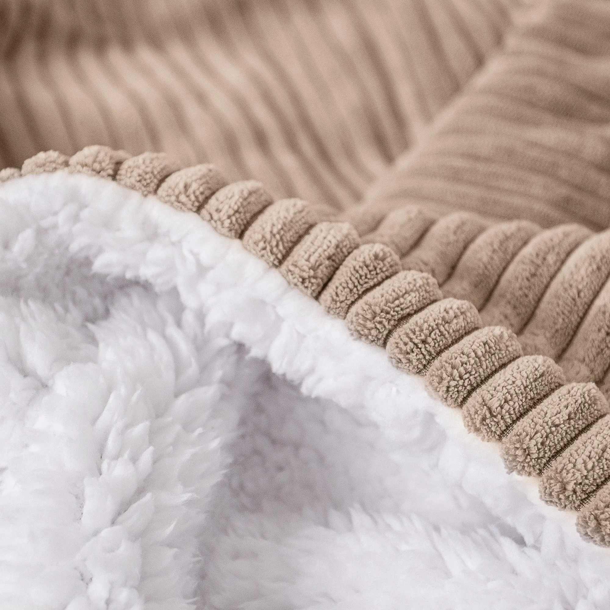 Sherpa Throw / Blanket - Cord Sand