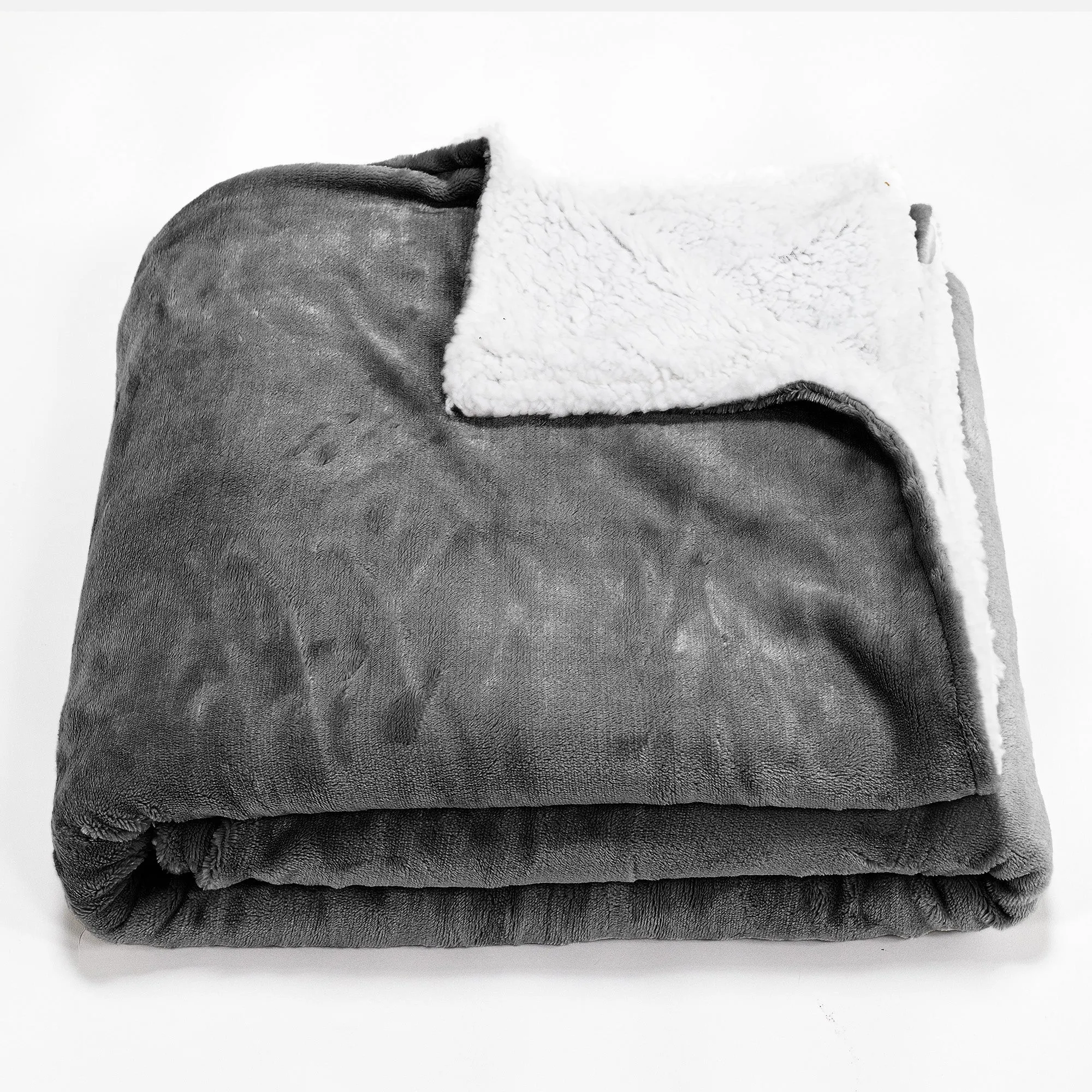 Sherpa Throw / Blanket - Fleece Grey