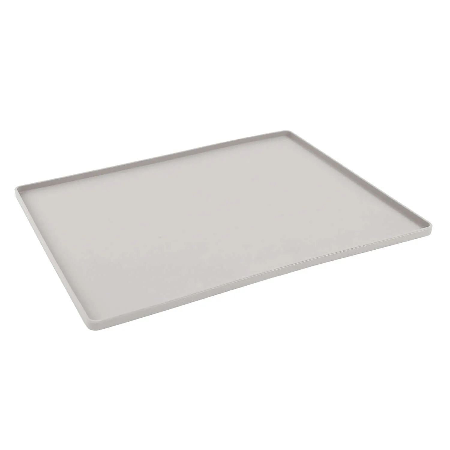 Silicone Non-Slip Pet Bowl Mat with Raised Edge, 15.75" x 12"