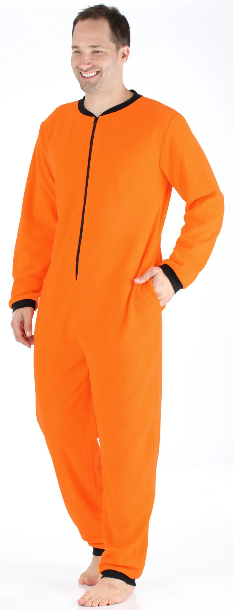 Sleepyheads Men’s Fleece Non-Footed Solid Color Onesie Pajamas Jumpsuit