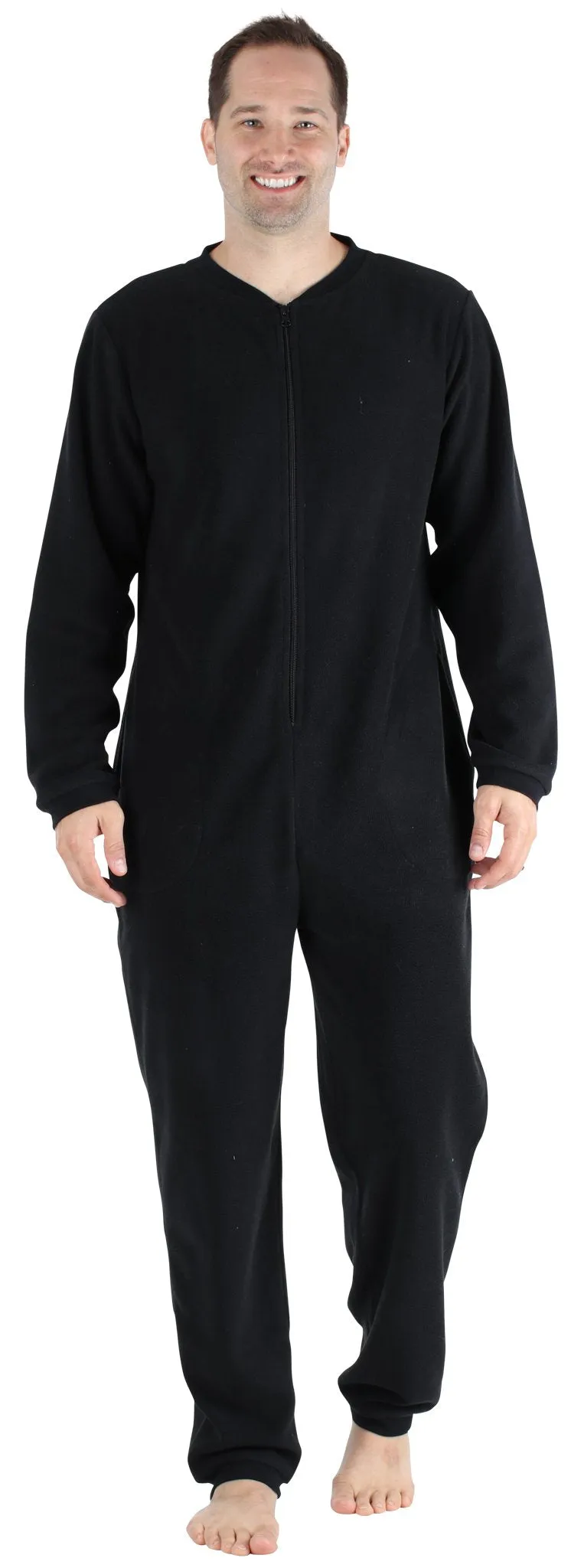 Sleepyheads Men’s Fleece Non-Footed Solid Color Onesie Pajamas Jumpsuit