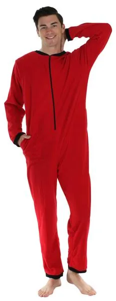 Sleepyheads Men’s Fleece Non-Footed Solid Color Onesie Pajamas Jumpsuit