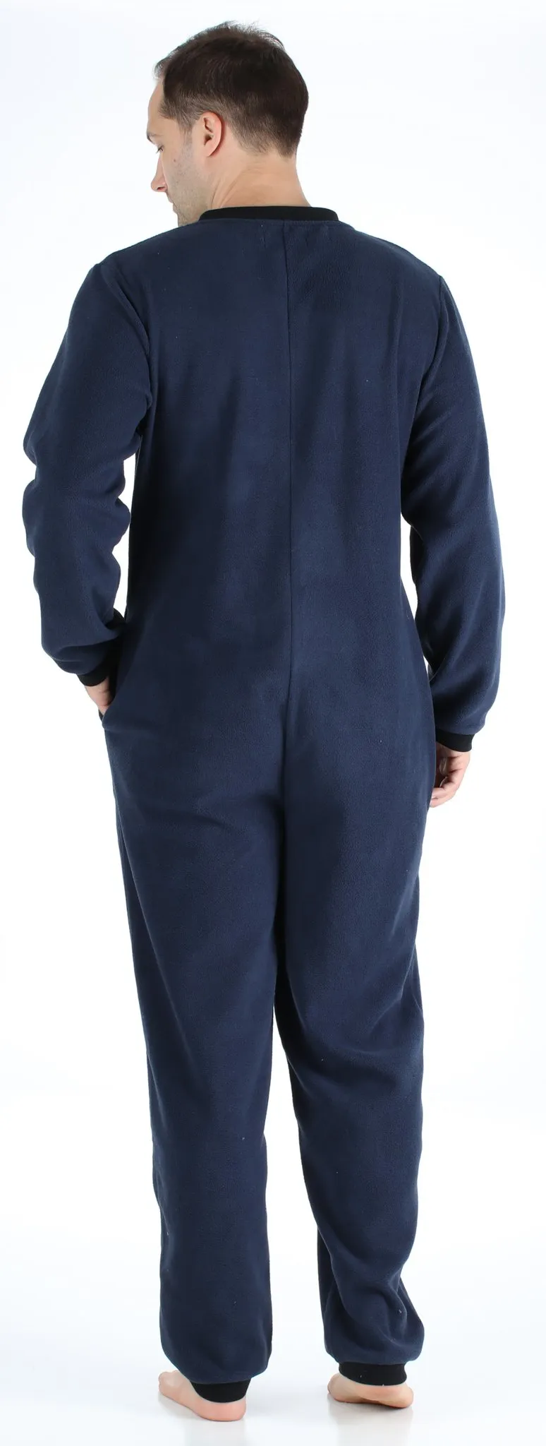 Sleepyheads Men’s Fleece Non-Footed Solid Color Onesie Pajamas Jumpsuit