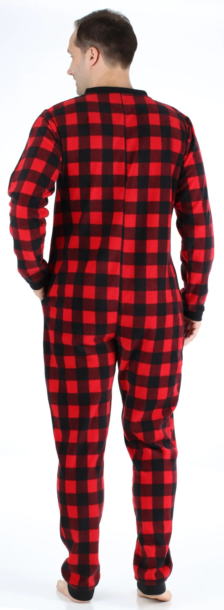 Sleepyheads Men’s Fleece Non-Footed Solid Color Onesie Pajamas Jumpsuit