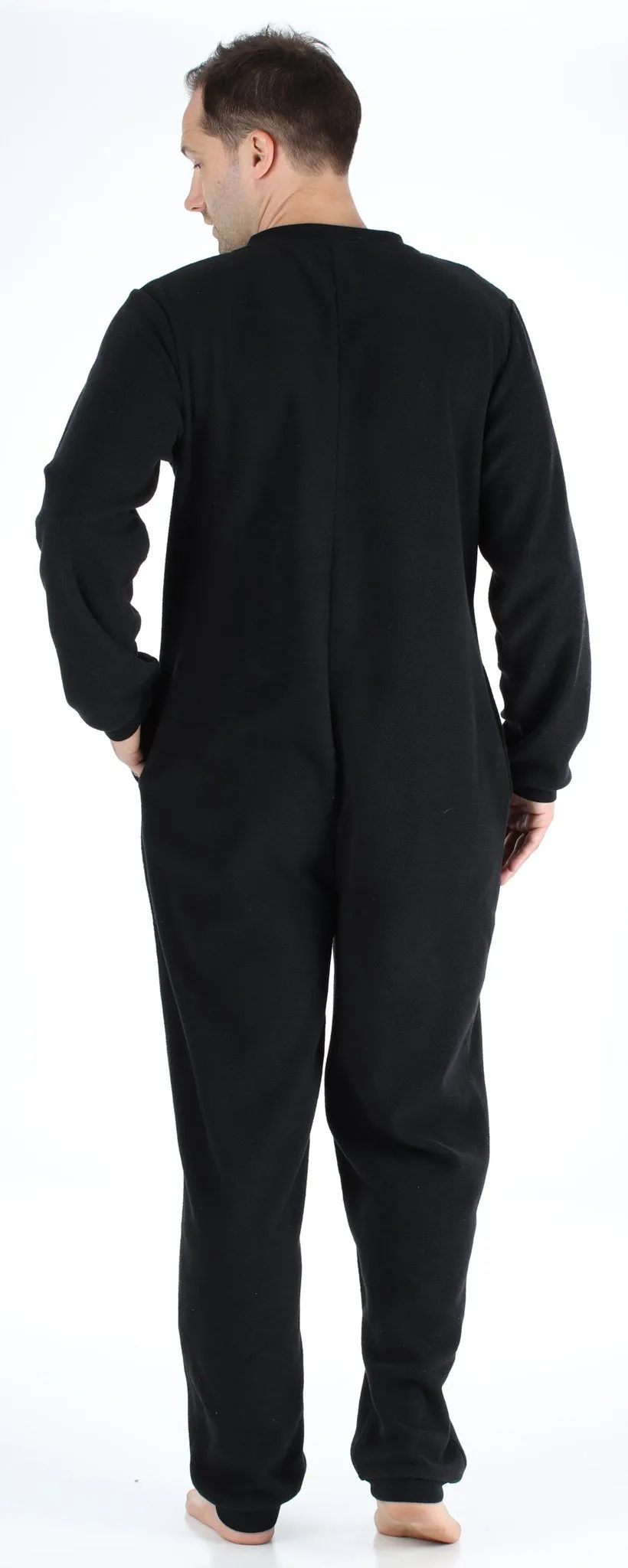 Sleepyheads Men’s Fleece Non-Footed Solid Color Onesie Pajamas Jumpsuit