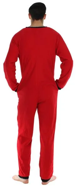 Sleepyheads Men’s Fleece Non-Footed Solid Color Onesie Pajamas Jumpsuit