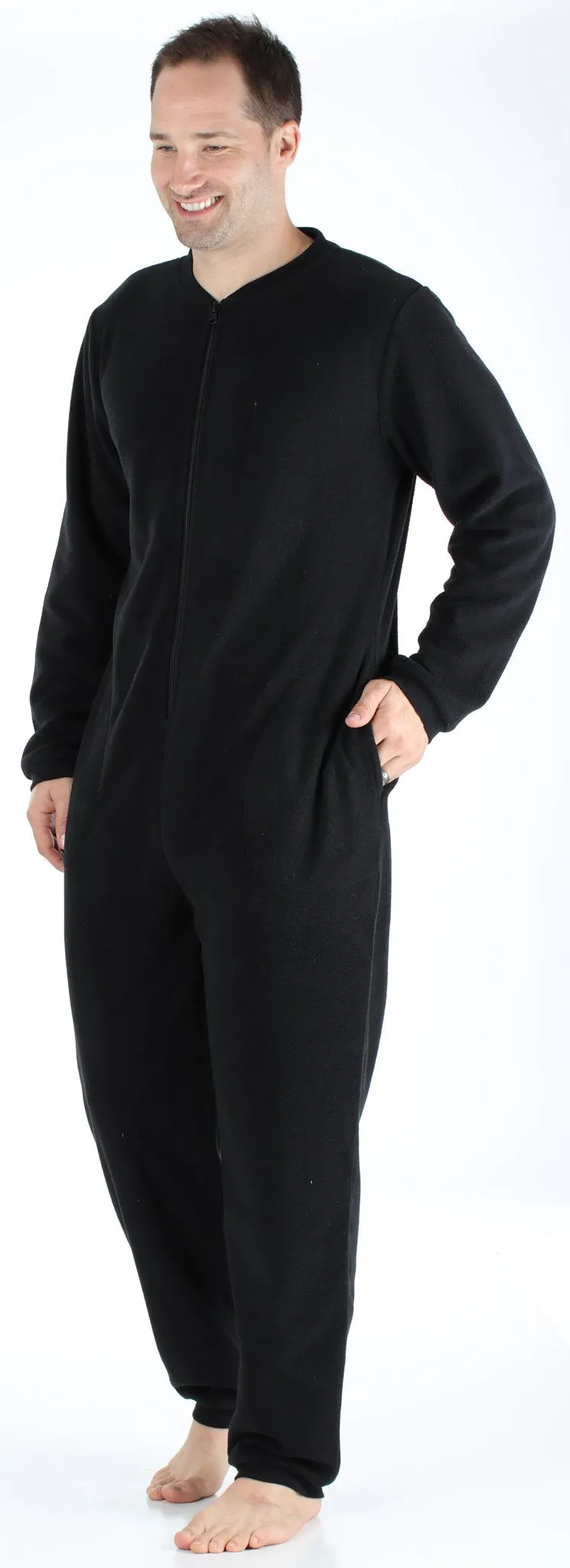 Sleepyheads Men’s Fleece Non-Footed Solid Color Onesie Pajamas Jumpsuit