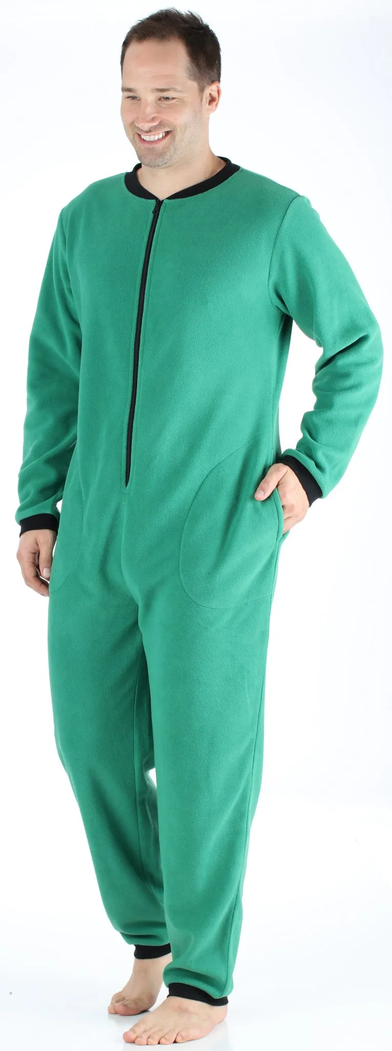 Sleepyheads Men’s Fleece Non-Footed Solid Color Onesie Pajamas Jumpsuit