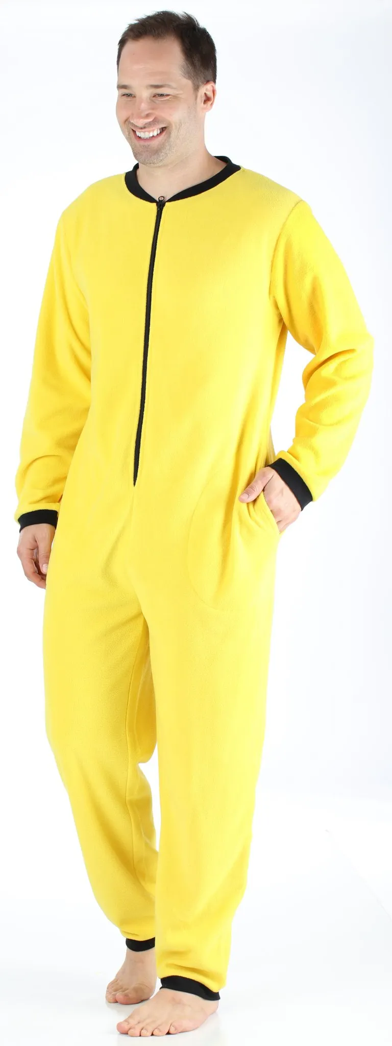 Sleepyheads Men’s Fleece Non-Footed Solid Color Onesie Pajamas Jumpsuit