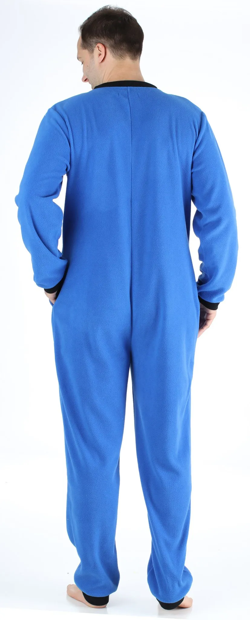 Sleepyheads Men’s Fleece Non-Footed Solid Color Onesie Pajamas Jumpsuit