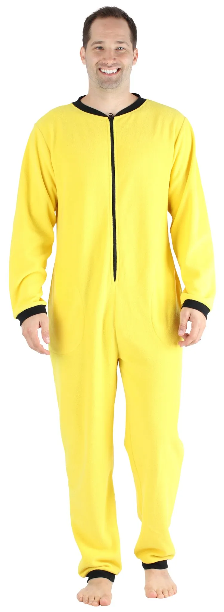 Sleepyheads Men’s Fleece Non-Footed Solid Color Onesie Pajamas Jumpsuit