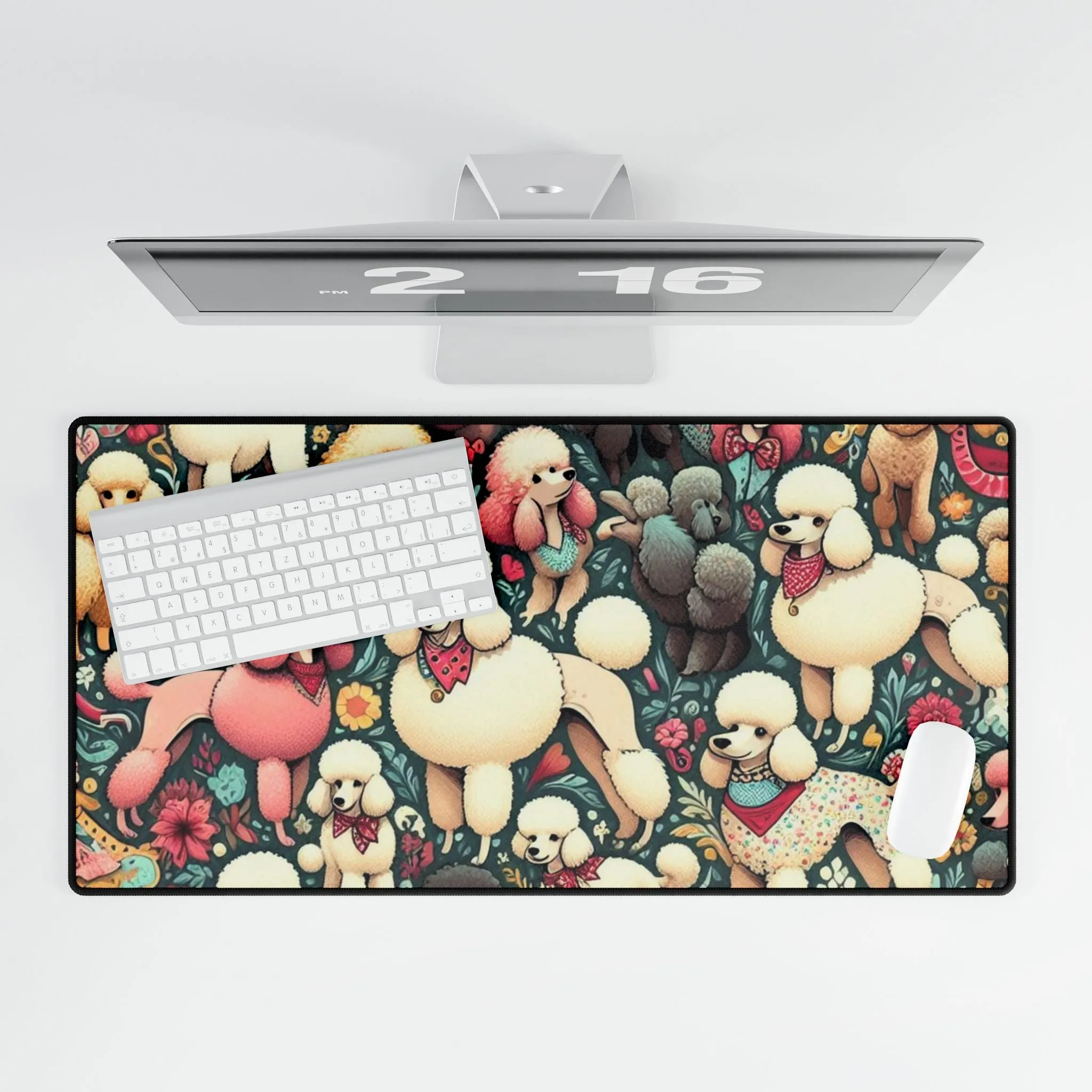 Super Sweet and Whimsical Standard Poodle Pattern - Desk Mats