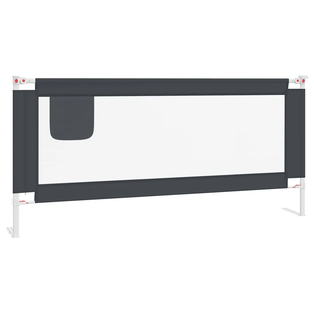 Toddler Safety Bed Rail Dark Grey 200x25 cm Fabric