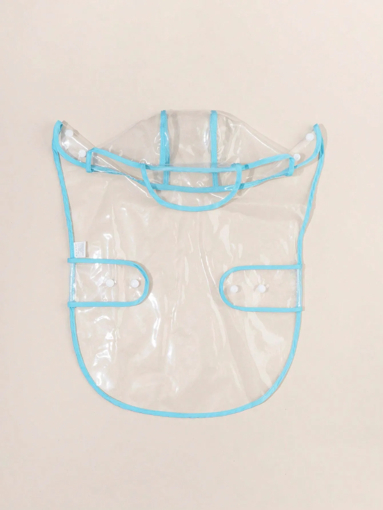 Transparent Blue Waterproof Raincoat With Trim For Dogs And Cats To Wear When It Rains And They Go Out