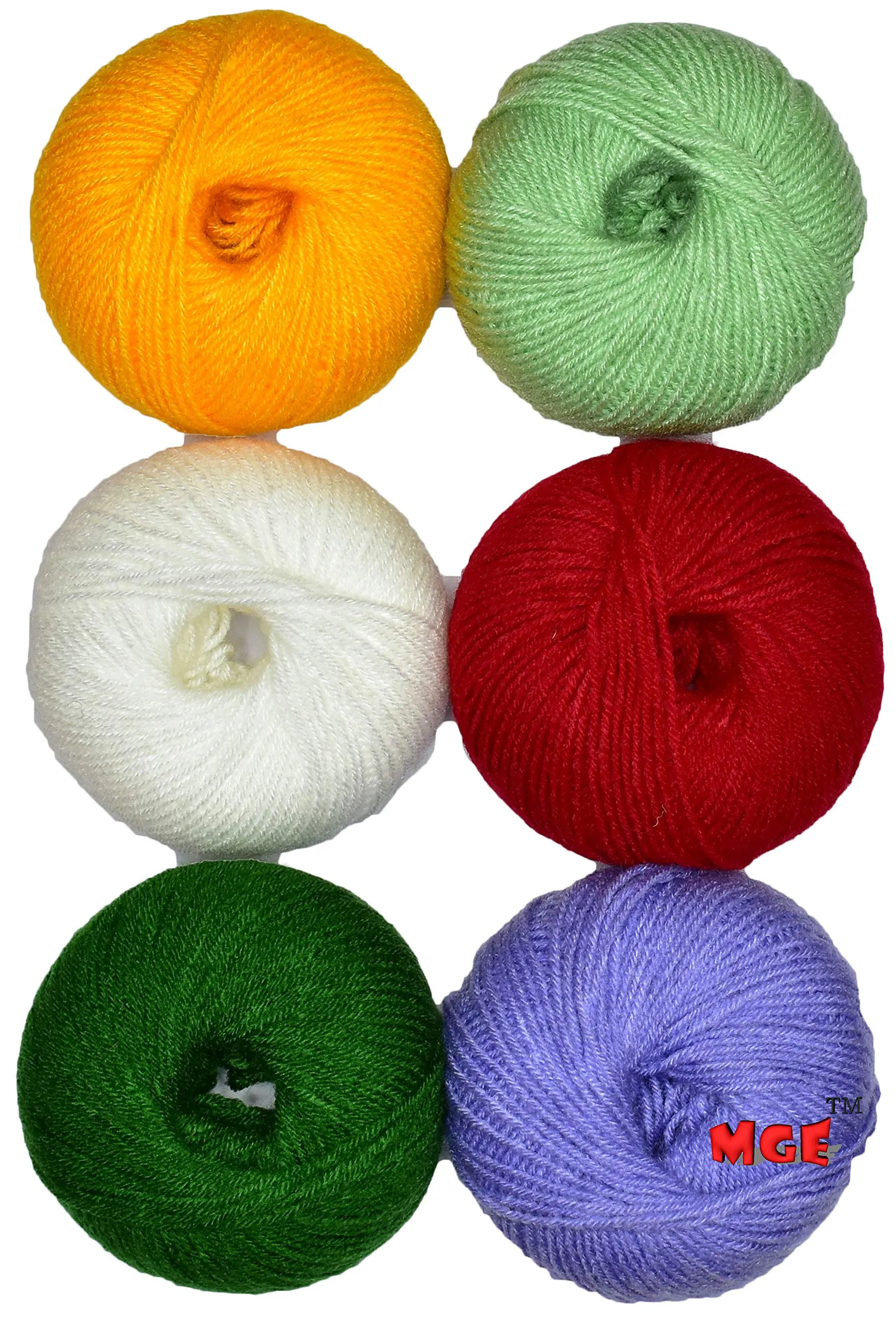 Vardhman Bunny Mix 5 no. (6 pc Pack) Wool Ball Hand Knitting Wool/Art Craft Soft Fingering Crochet Hook Yarn, Needle Acrylic Knitting Yarn Thread Dyed