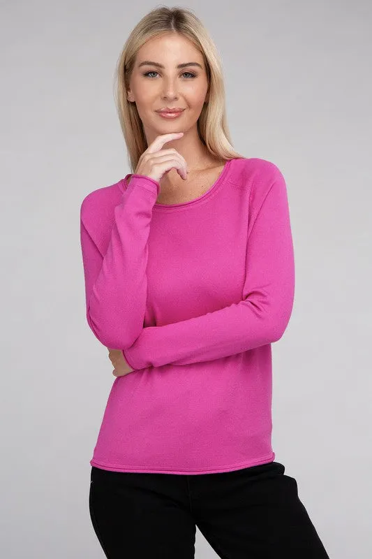 Viscose Round Neck Basic Sweater