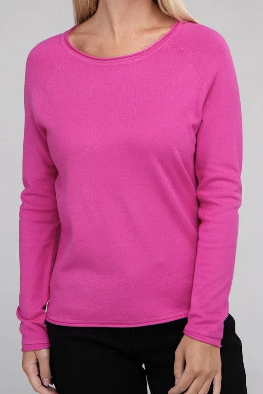 Viscose Round Neck Basic Sweater