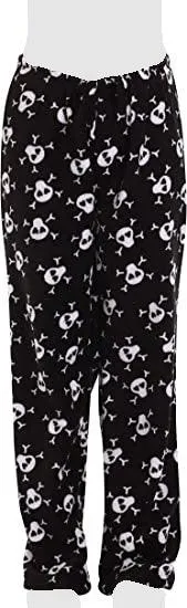 Women's Cozy Pajama Set Skull Pants and Cotton Soft Heart T shirt by Just Love