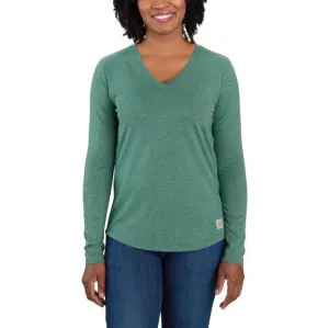 Women'S Long Sleeve V-Neck T-Shirt - Slate Green