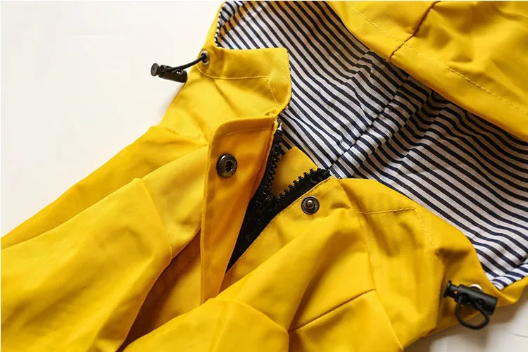 Yellow Dog Raincoat with Inner Stripe cotton lining