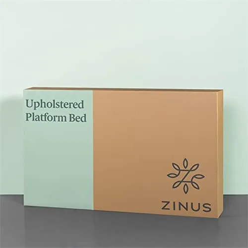 ZINUS Dori Upholstered Platform Bed Frame with Wingback Headboard / Mattress Foundation / Wood Slat Support / No Box Spring Needed / Easy Assembly, King