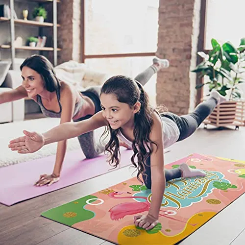 ZULY Eco Friendly Kids Yoga Mat with Free Strap Microfiber Suede Organic Rubber